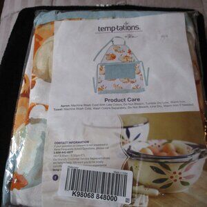 Temp-Tations Terry Cloth Kitchen Apron Pumpkins Fall NEW
